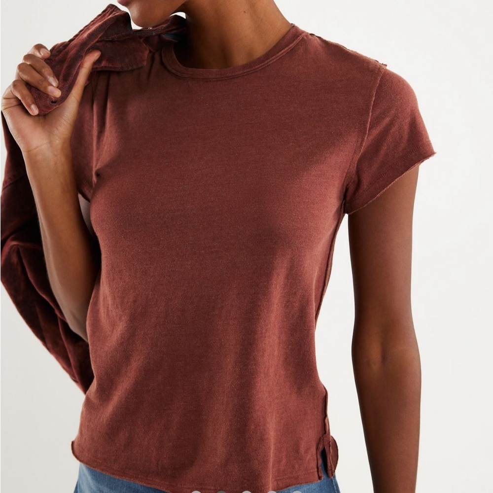 We The Free Washed Rust Crewneck Short Sleeve Tee